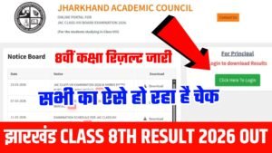 Jharkhand Board Class 8th Result 2026