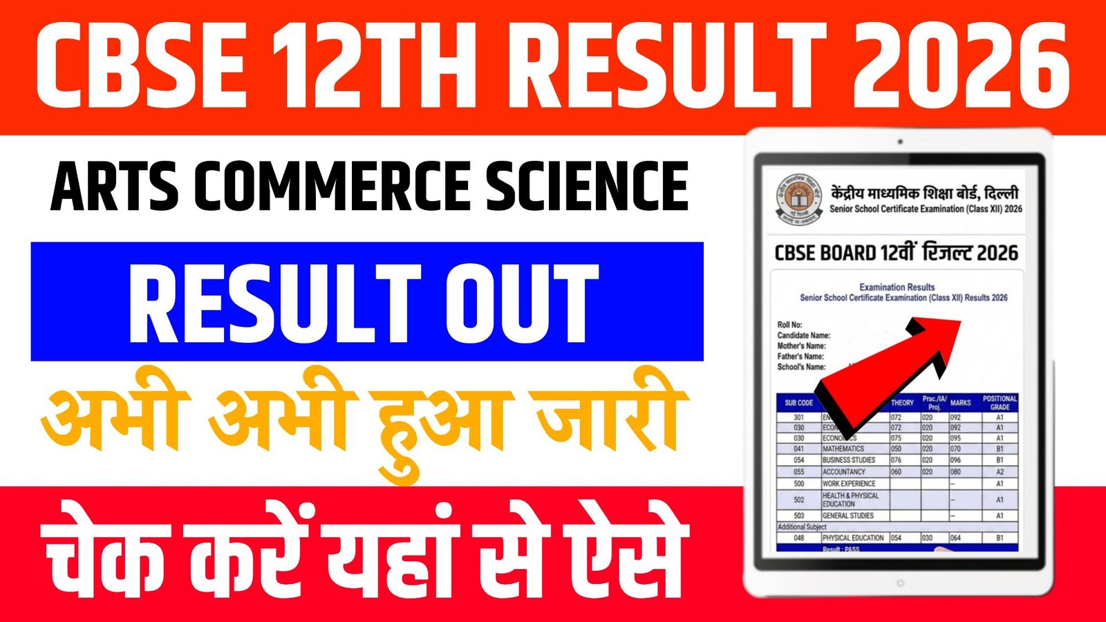 CBSE Board 12th Result 2026