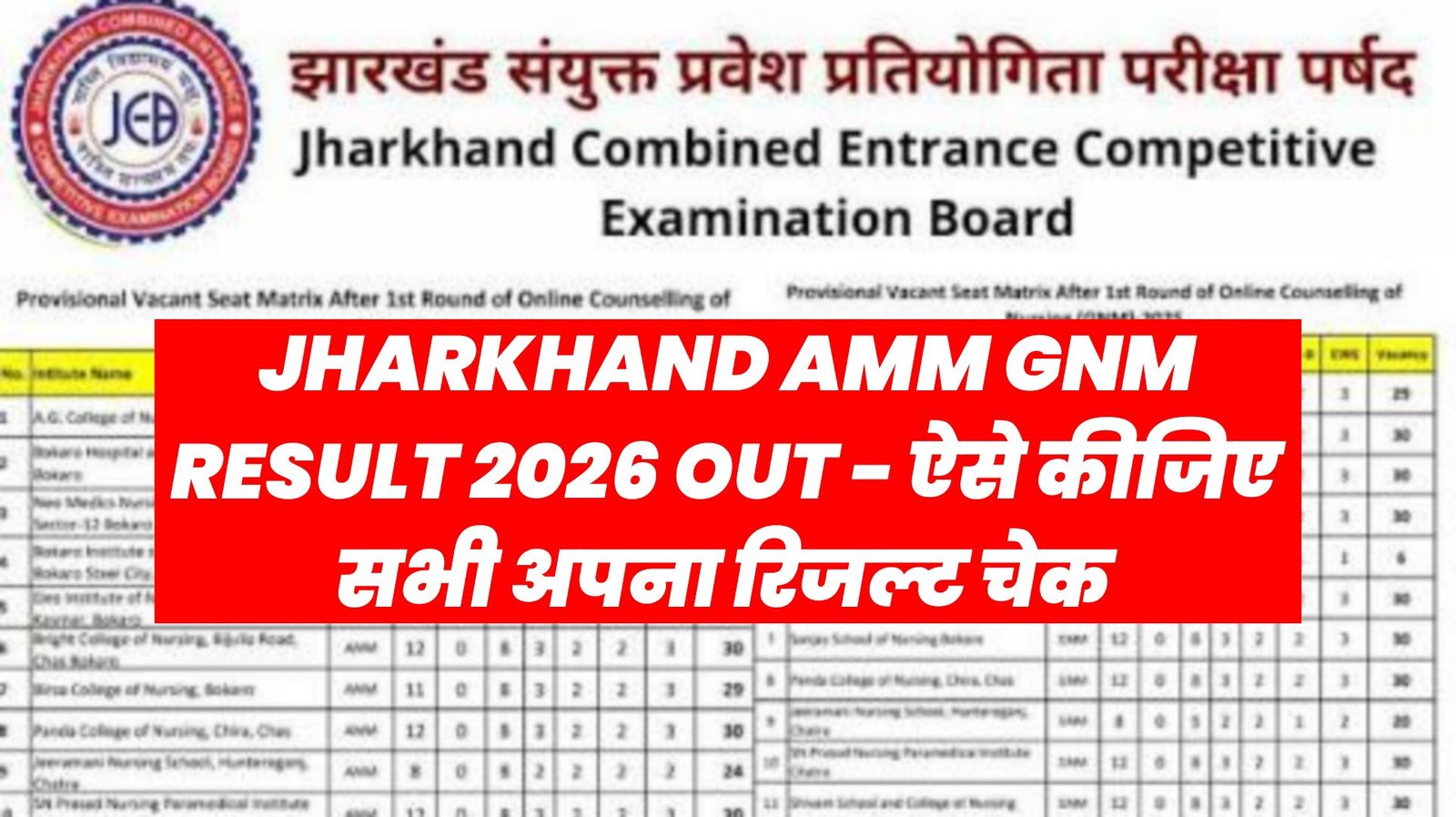 Jharkhand ANM GNM Result 2026