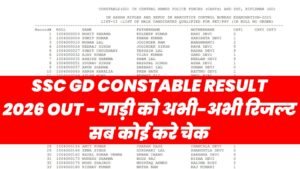 SSC GD Constable Result 2026